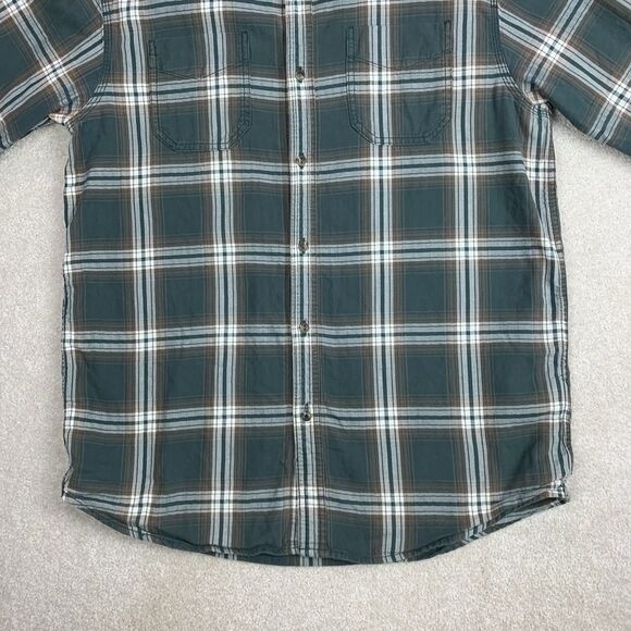 The North Face Mens Size Large Green Plaid Hiking Camping Outdoor Flannel Shirt - Picture 5 of 15